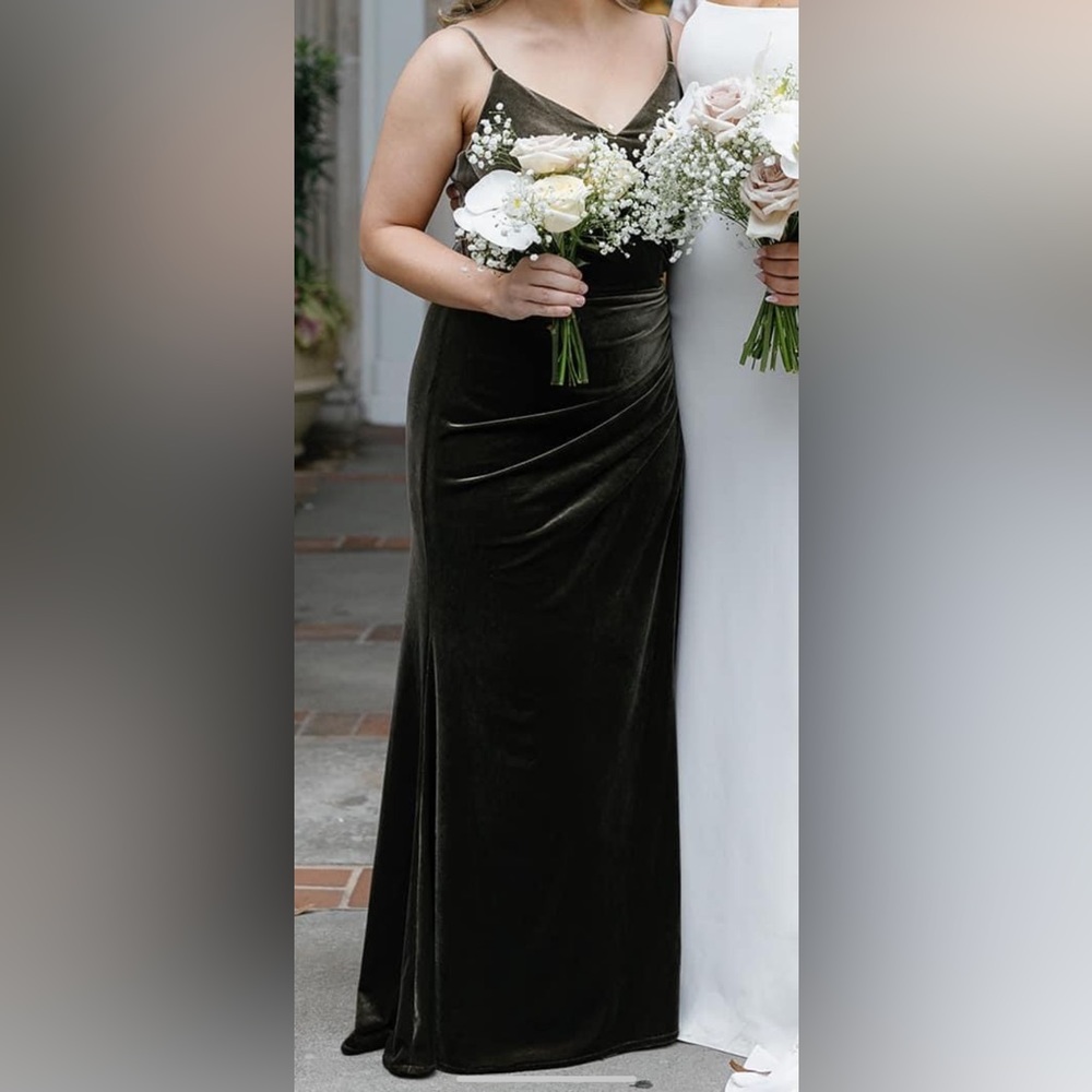 Revelry Green Spaghetti Strap Maxi Dress for Weddings